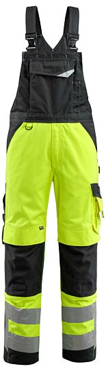 Mascot 15569-860 Amerikaanse overall met kniezakken Hi-Vis Geel/Zwart