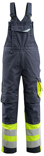 Mascot 15669-860 Amerikaanse overall met kniezakken Donkermarine/Hi-Vis Geel