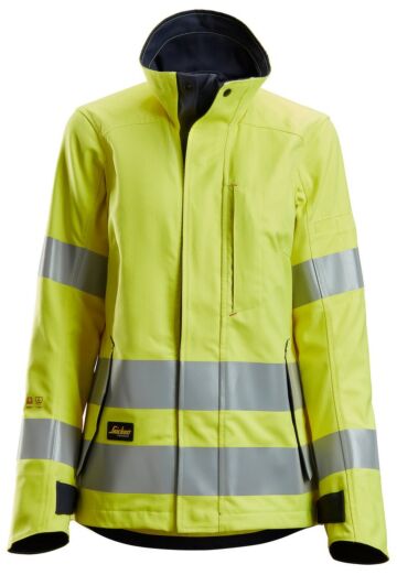 Snickers 1567 ProtecWork High-Vis KL3 Damesjack High-Vis Geel/Marineblauw