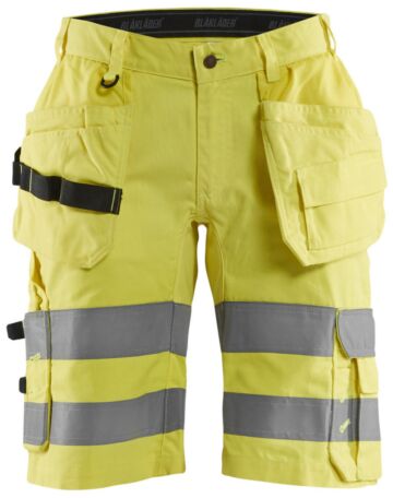 Blåkläder 1586-1811 High Vis short met stretch en gereedschapszakken High Vis Geel
