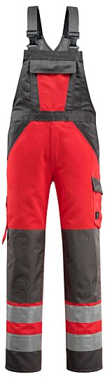Mascot 15969-948 Amerikaanse overall met kniezakken Hi-Vis Rood/Donkerantraciet