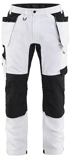 Blåkläder 1770-1832 Schildersbroek met stretch en gereedschapszakken Wit/zwart
