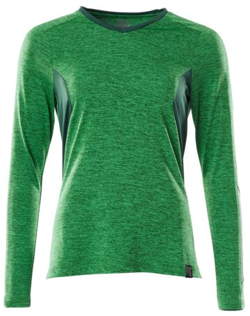 Mascot 18091-810 Dames T-shirt lange mouwen Helder Groen-Gemêleerd/Groen