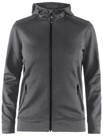 Craft Noble Full Zip Hood W Dames Darkgrey Melange
