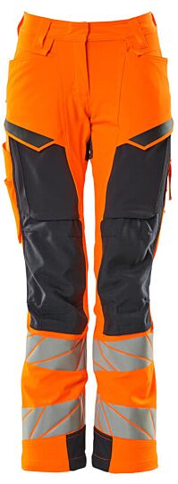 Mascot 19078-511 Dames Broek met kniezakken Hi-Vis Oranje/Donkermarine