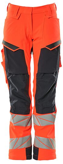Mascot 19078-511 Dames Broek met kniezakken Hi-Vis Rood/Donkermarine