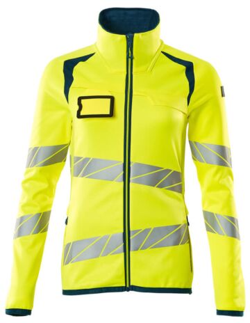 Mascot 19153-315 Dames Fleecetrui met rits Hi-Vis Geel/Donkerpetrol