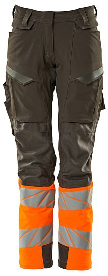 Mascot 19178-511 Dames Broek met kniezakken Donkerantraciet/Hi-Vis Oranje