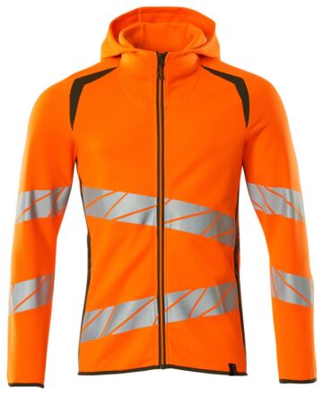 Mascot 19284-781 Capuchontrui met rits Hi-Vis Oranje/Mosgroen