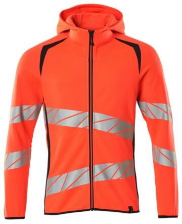 Mascot 19284-781 Capuchontrui met rits Hi-Vis Rood/Donkermarine