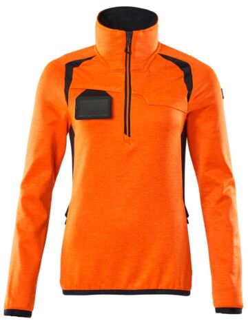 Mascot 19353-316 Dames Fleecetrui met korte rits Hi-Vis Oranje/Donkermarine