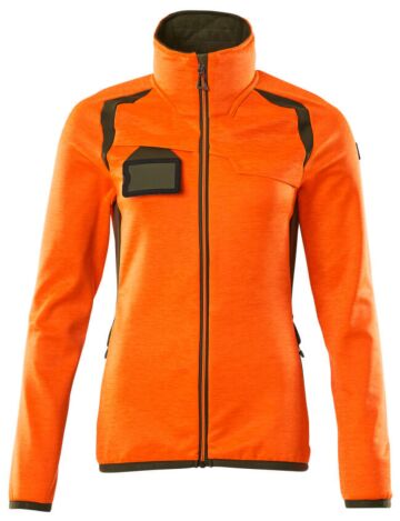 Mascot 19453-316 Dames Fleecetrui met rits Hi-Vis Oranje/Mosgroen