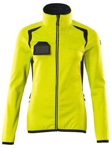 Mascot 19453-316 Dames Fleecetrui met rits Hi-Vis Geel/Donkermarine