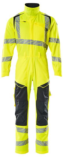Mascot 19519-236 Overall met kniezakken Hi-Vis Geel/Donkermarine