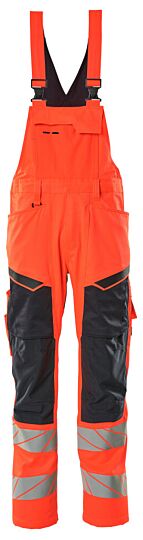 Mascot 19569-236 Amerikaanse overall met kniezakken Hi-Vis Rood/Donkermarine