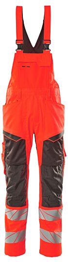 Mascot 19569-236 Amerikaanse overall met kniezakken Hi-Vis Rood/Donkerantraciet