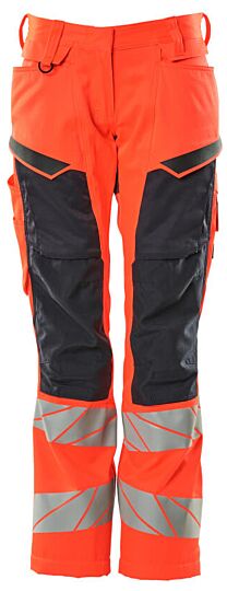 Mascot 19578-236 Dames Broek met kniezakken Hi-Vis Rood/Donkermarine
