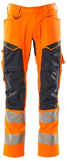 Mascot 19579-236 Broek met kniezakken Hi-Vis Oranje/Donkermarine