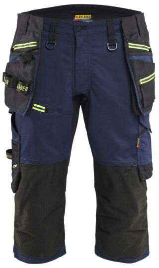 Blåkläder 1977-1149 STRIKER Piraatbroek met stretch Donker marineblauw/High Vis Geel