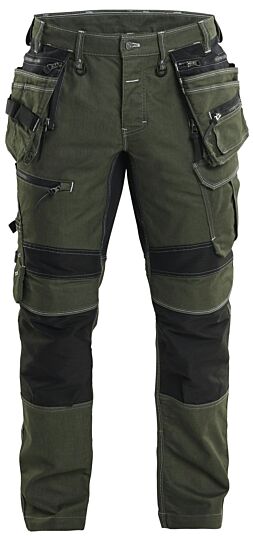 Blåkläder 1990-1141 Werkbroek denim stretch X1900 Donker herfstgroen/Zwart