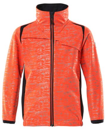 Mascot 19902-291 Softshell jas voor kinderen  Hi-Vis Rood/Donkermarine
