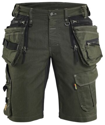 Blåkläder 1992-1141 Short denim stretch X1900 Donker herfstgroen/Zwart