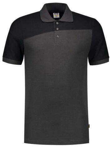 Tricorp 202006 Poloshirt Bicolor Naden Donkergrijs/Zwart