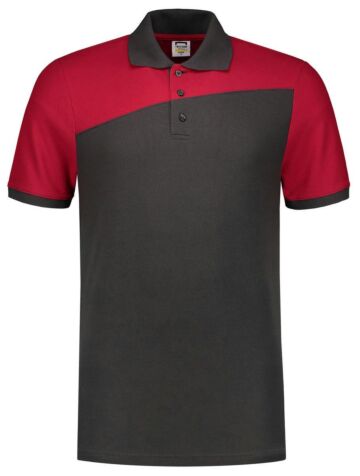 Tricorp 202006 Poloshirt Bicolor Naden Donkergrijs/Rood