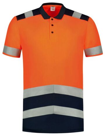 Tricorp 203007 Poloshirt High Vis Bicolor Fluor Oranje/Blauw