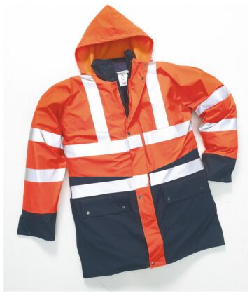Hydrowear Polperro Parka Zwart/Fluor Oranje