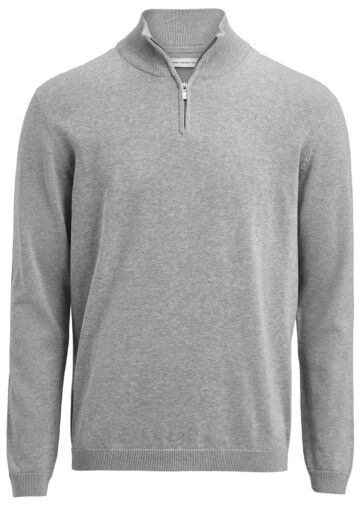 James Harvest Ashland Halfzip Gebreide Sweater Grijs Mêlée