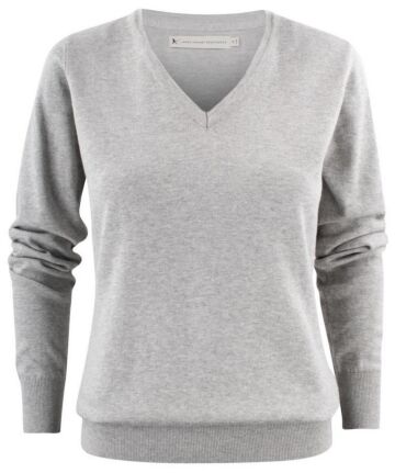 James Harvest Ashland V Gebreide Sweater Dames Grijs Mêlée