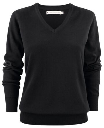 James Harvest Ashland V Gebreide Sweater Dames Zwart