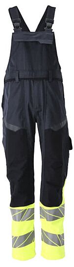 Mascot 21469-281 Amerikaanse overall met kniezakken Donkermarine/Hi-Vis Geel