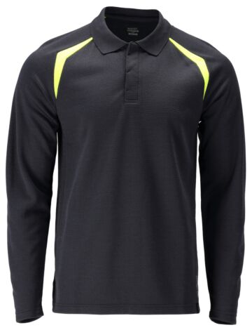 Mascot 21583-327 Poloshirt lange mouwen Donkermarine/Hi-Vis Geel