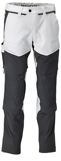 Mascot 22079-605 Broek met kniezakken Wit/Steengrijs