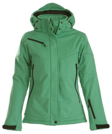 Printer Skeleton Softshell Jas Dames Frisgroen