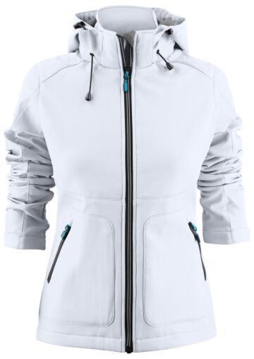 Printer Karting Softshell Jas Dames Wit