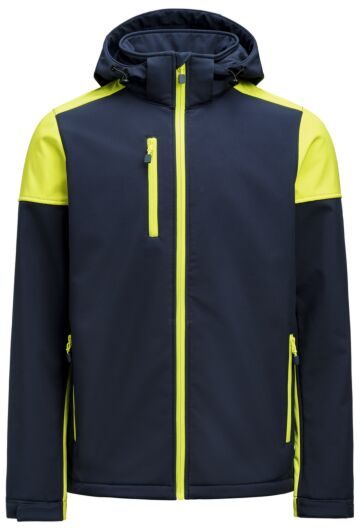 Printer Prime Softshell Jas Heren Marine/Neongeel