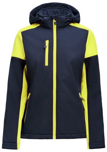 Printer Prime Softshell Jas Dames Marine/Neongeel
