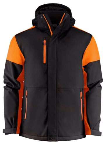 Printer Prime Padded Softshell Jas Heren Zwart/Oranje