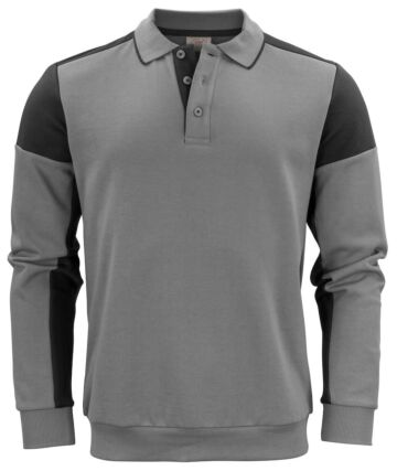 Printer Prime Polosweater Staalgrijs/Zwart