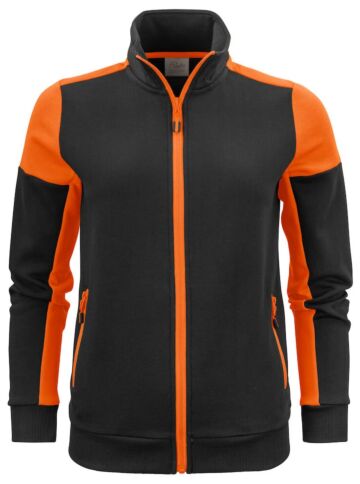 Printer Prime Sweater Volledige Rits Dames Zwart/Oranje