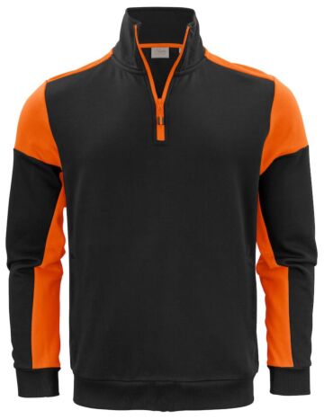 Printer Prime Sweater Halve Rits Zwart/Oranje