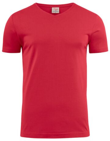 Printer Heavy V-Neck T-Shirt Heren Rood