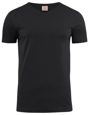 Printer Heavy V-Neck T-Shirt Heren Zwart