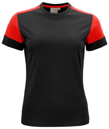 Printer Prime T-Shirt Dames Zwart/Rood
