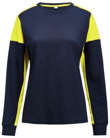Printer Prime T-Shirt Long Sleeve T-Shirt Dames Marine/Neongeel