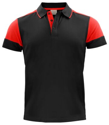 Printer Prime Polo Heren Zwart/Rood