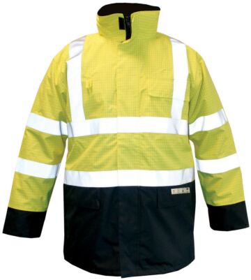 M-Wear Premium parka FR-AST 2666 Marabe fluo geel/marineblauw